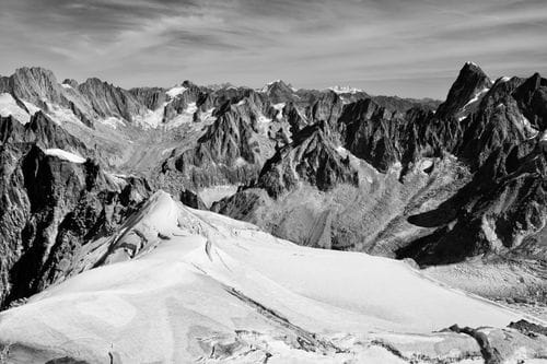 Vue depuis l'aiguille du midi — Massif du Mont Blanc, Chamonix, France | tirage d'art montagne Fine Art
