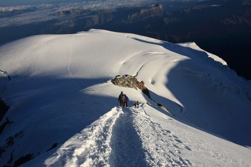 Descente sur le gouter — Vertiente Goûter, MB | impresión artística de montaña Fine Art